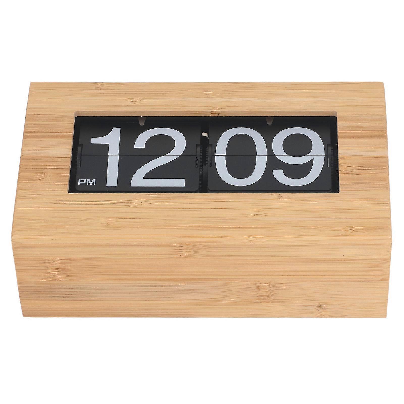 Auto Flip Clock Vintage Retro Large Number Desk Clock 21.5x7.2x12.3cm