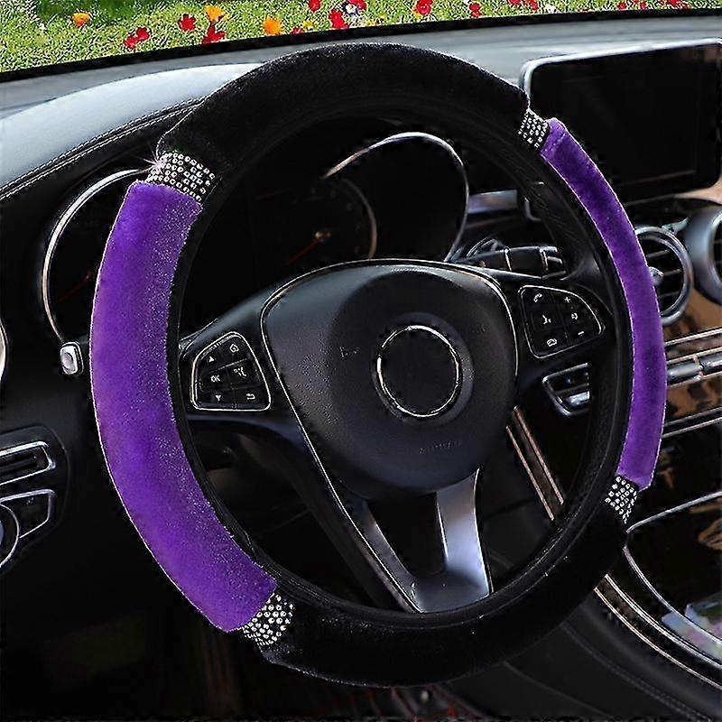 Universal 37-38cm Durchmesser weicher Plüsch Strass Auto Lenkrad...