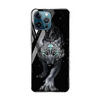 For iPhone 13 promax mobile phone animal wolf pattern tempered glass anti-scratch anti-fingerprint soft TPU material iPhone 13 promax protective