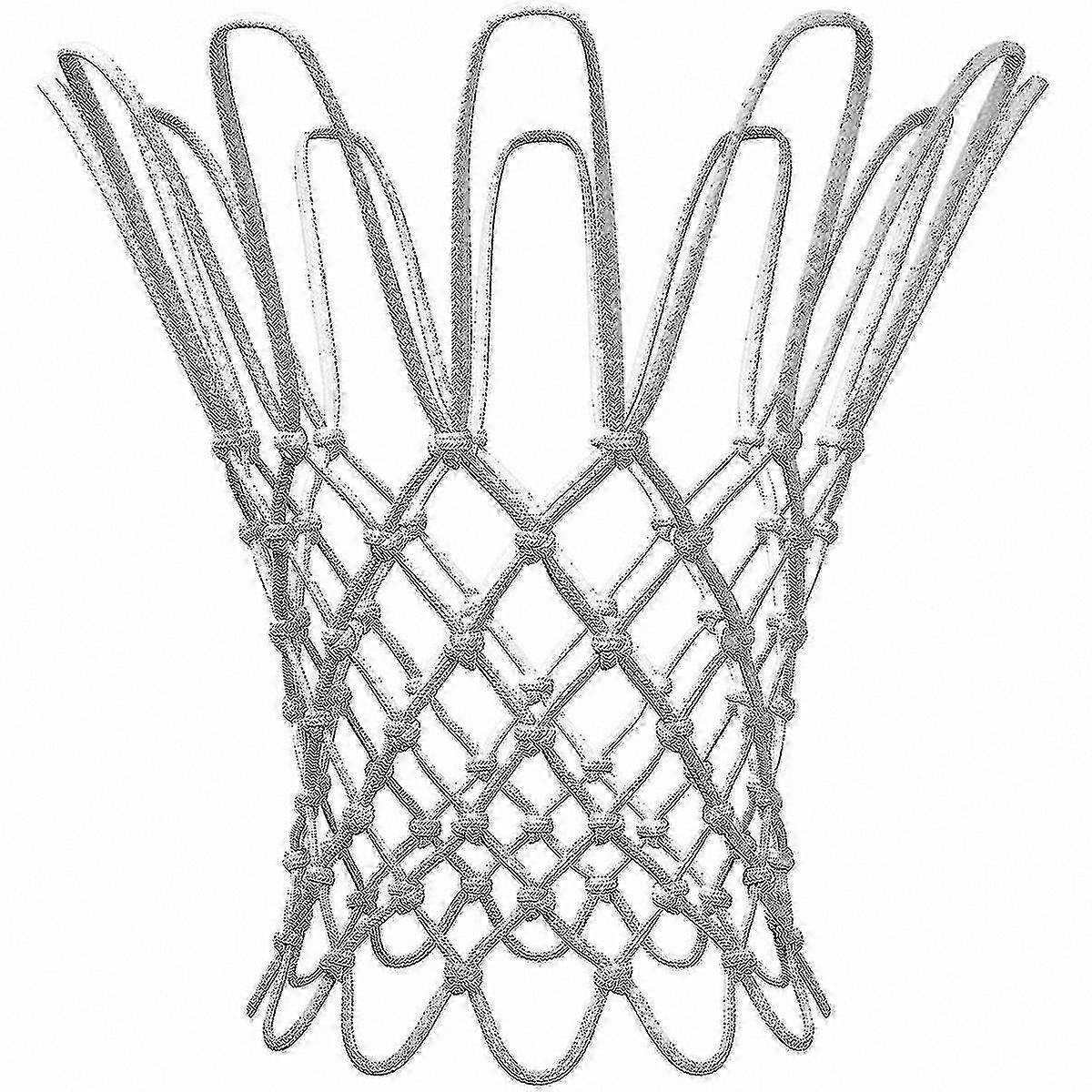Durable Weatherproof Basketball Net for Indoor/Outdoor Use - Heavy Duty White Net