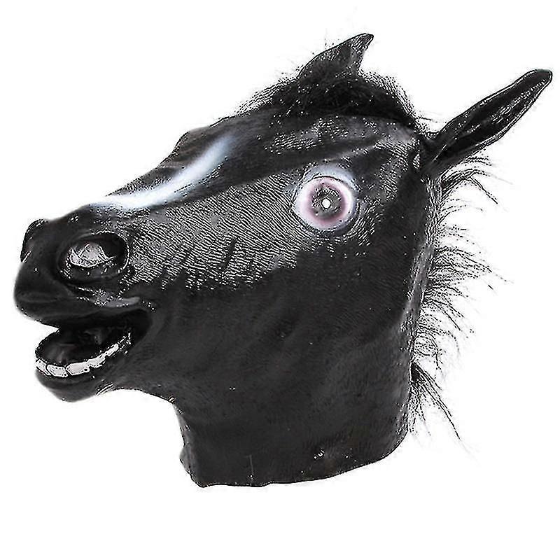 1pcハロウィンマスクラテックス馬の頭マスク動物の帽子コスプレ小道具-ハイ