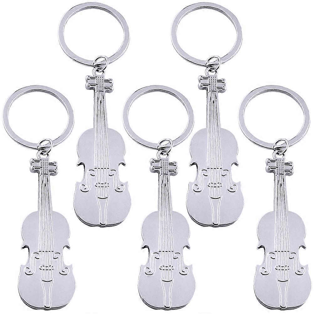 Guitar Keychain Metal Keychain for Decor with 5Pcs Backpack Key Pendant