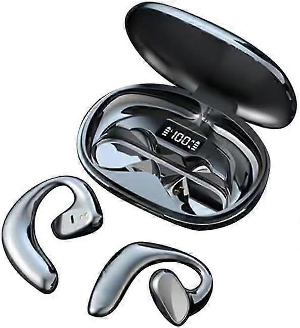 Bone Conduction Open Earphones Bluetooth HiFi Stereo Built-in Microphone(Black)