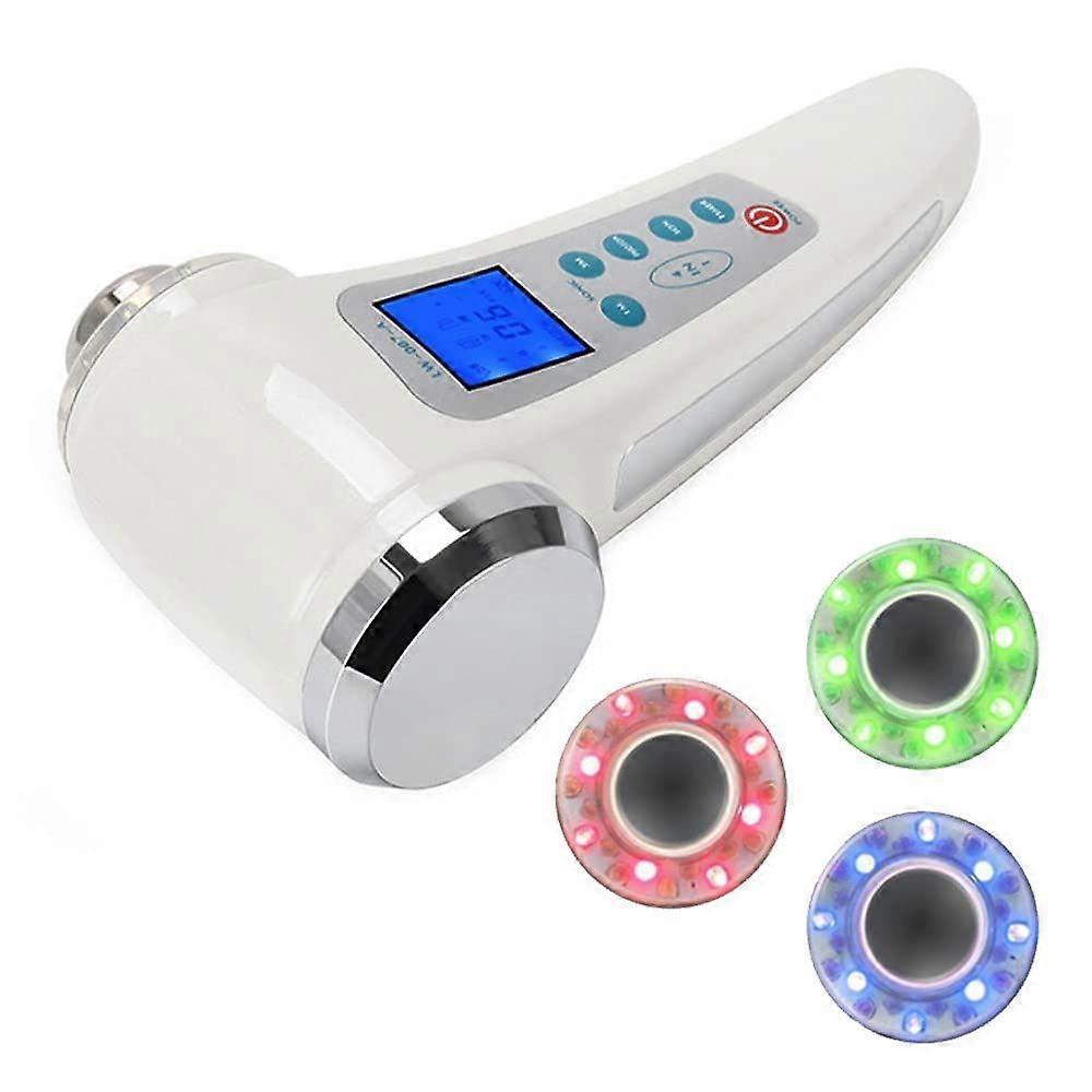 Professional Ultrasonic Device - Dual Transducer with Phototherapy for Skin Tightening and Skin Rejuvenation(white)