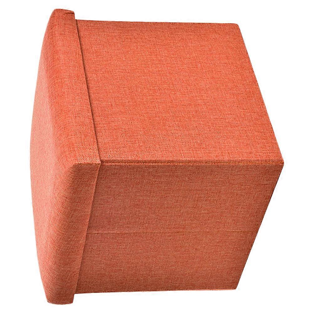 Clothes Storage Foldable Stool Household Stool Orange 30X30X30CM 1Pcs