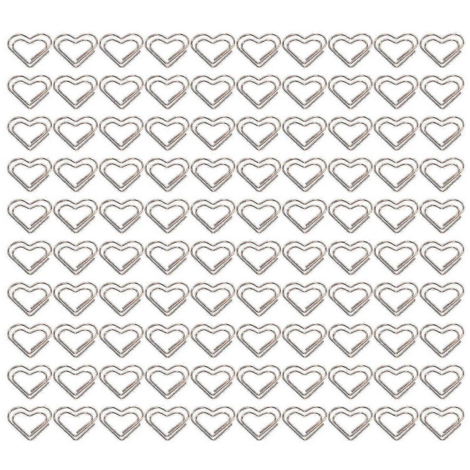 2025 Latest Model 100Pcs Paper Clips Rose Gold Unique Shape Electroplating