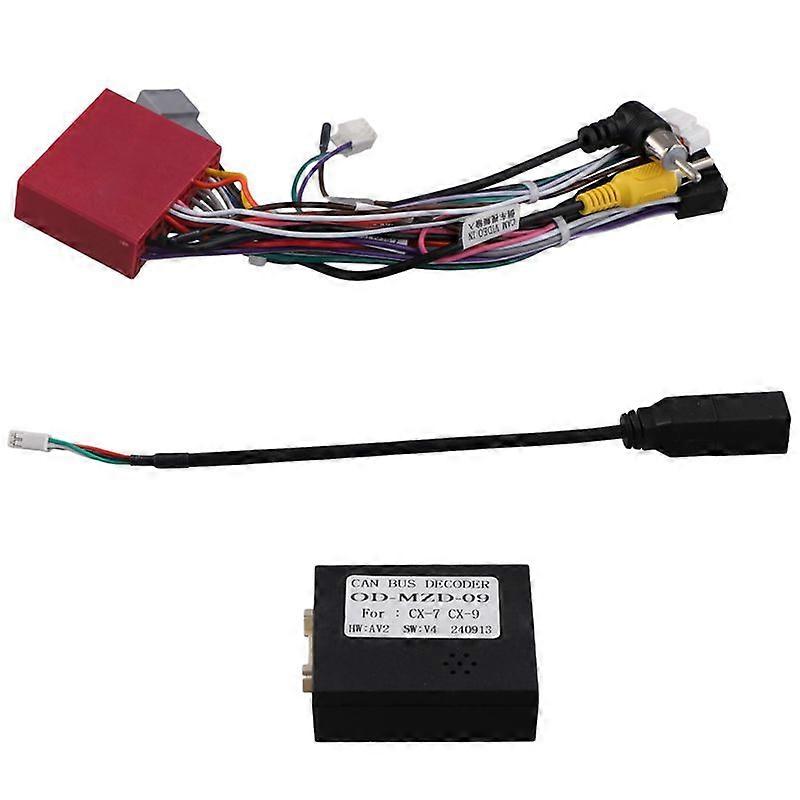 16pin Kabelbaum Canbus Decoder Box Adapter für -7 -9 CX7 CX9 Android Stereo