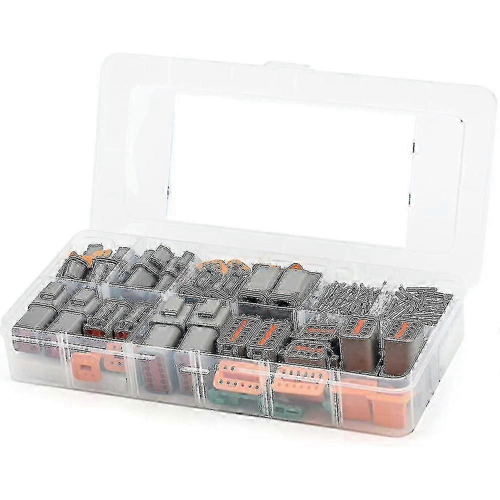 Automotive DT Gray Connector Kit 188pcs with 16 Solid Contacts 2-12 Pin Configurations