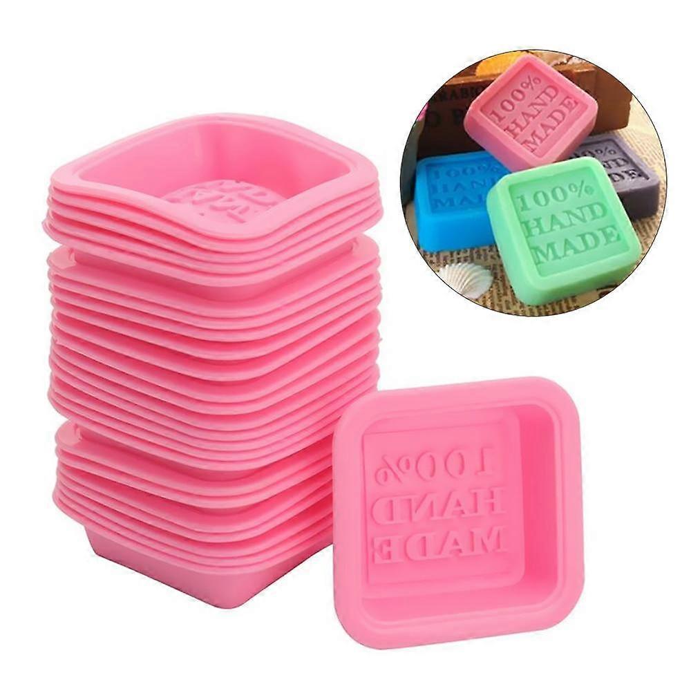 25pcs 3D Square Shape Handmade Soap Molds