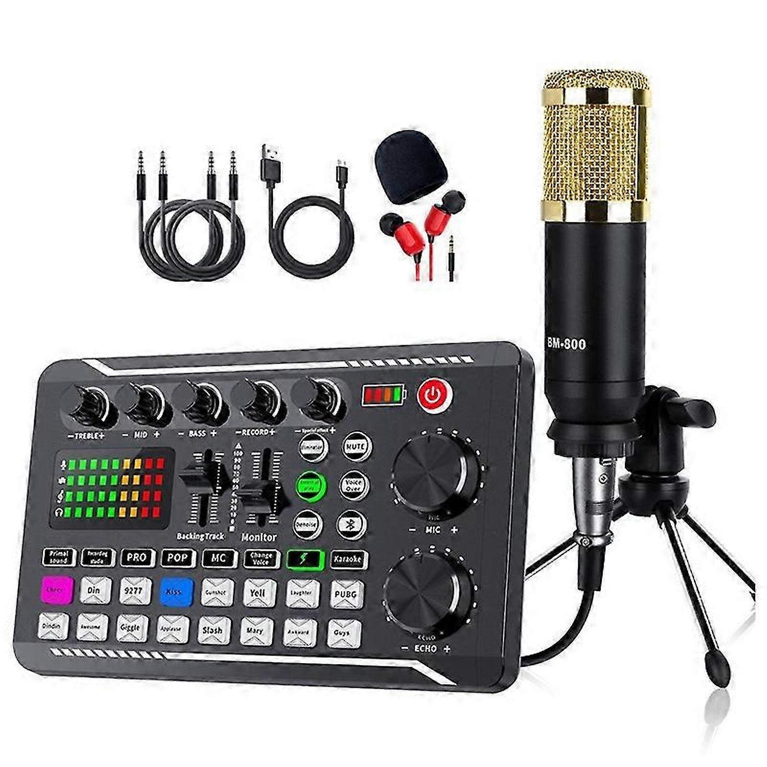 F998 BM800 Set Sound Card Condenser Microphone Set Live Sound Card