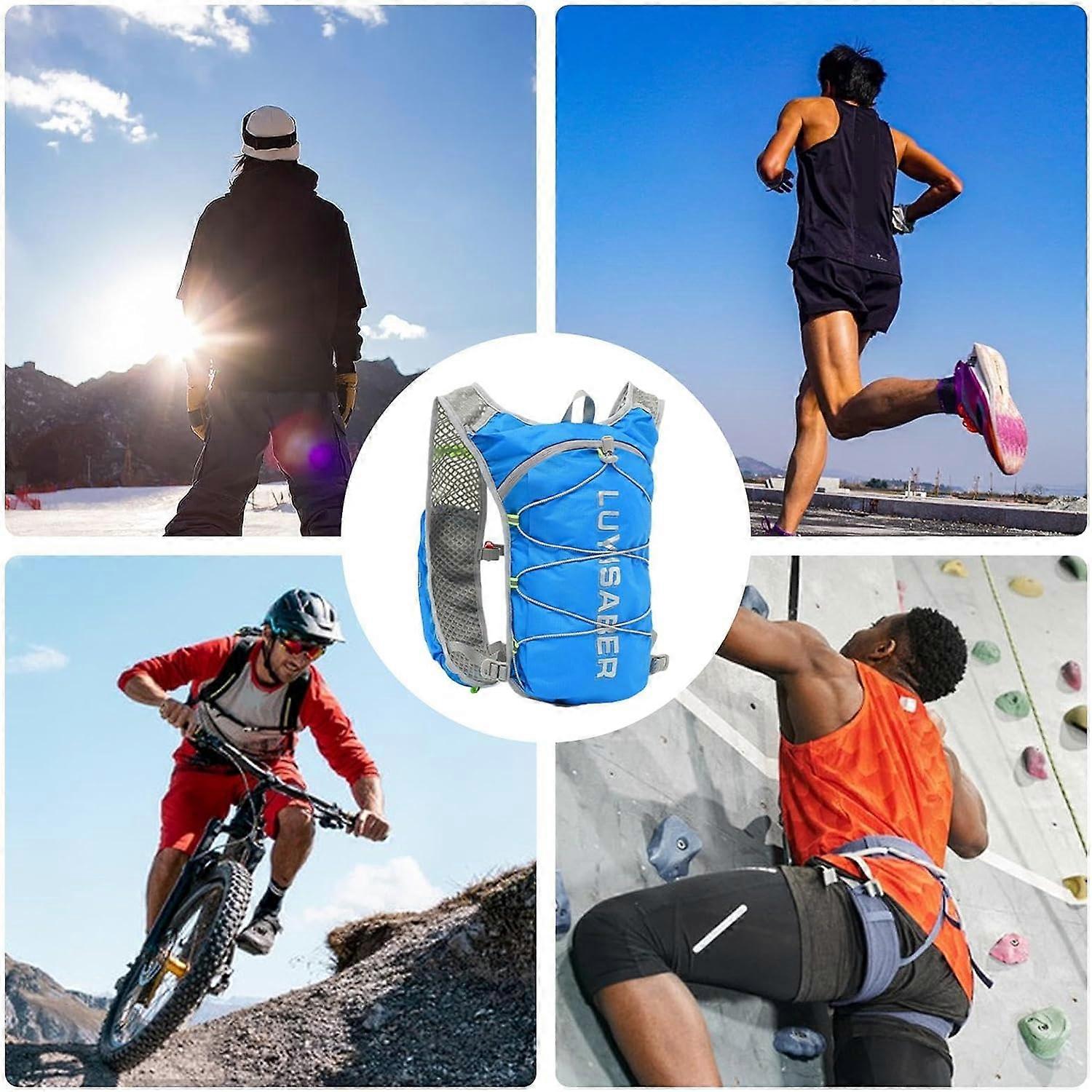 Running Hydration Pack Reflective Lightweight Water Backpack Set For Long Distance Running Skiing Cycling Racing