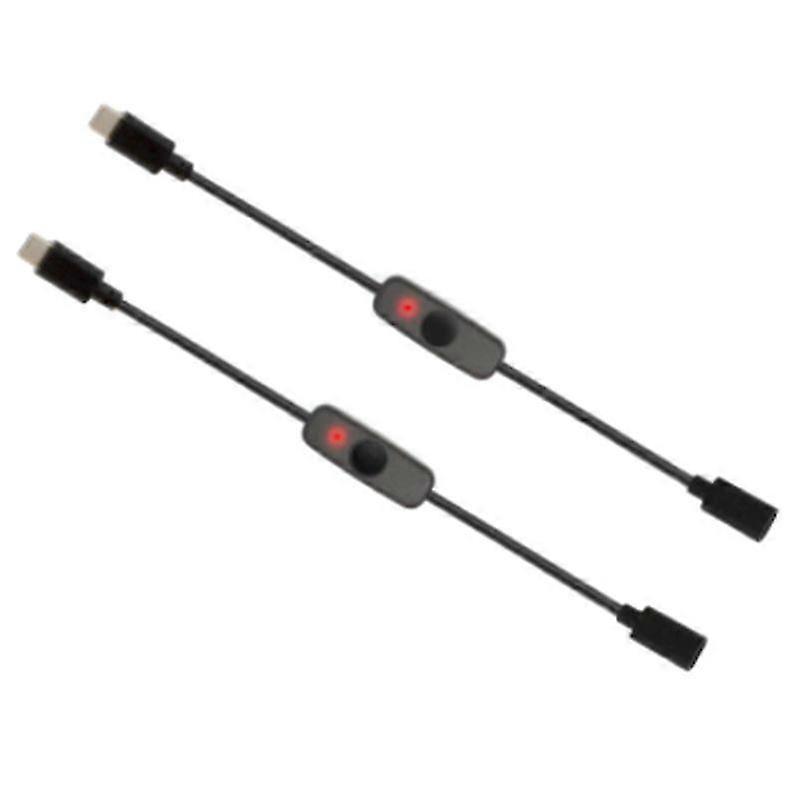USB-C Power Switch Extension Cable 20AWG with Indicator Light for 4B
