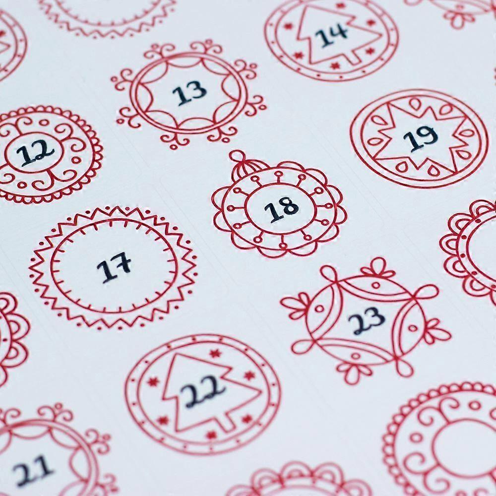 Red Ornate Advent Christmas Sticker Sheet