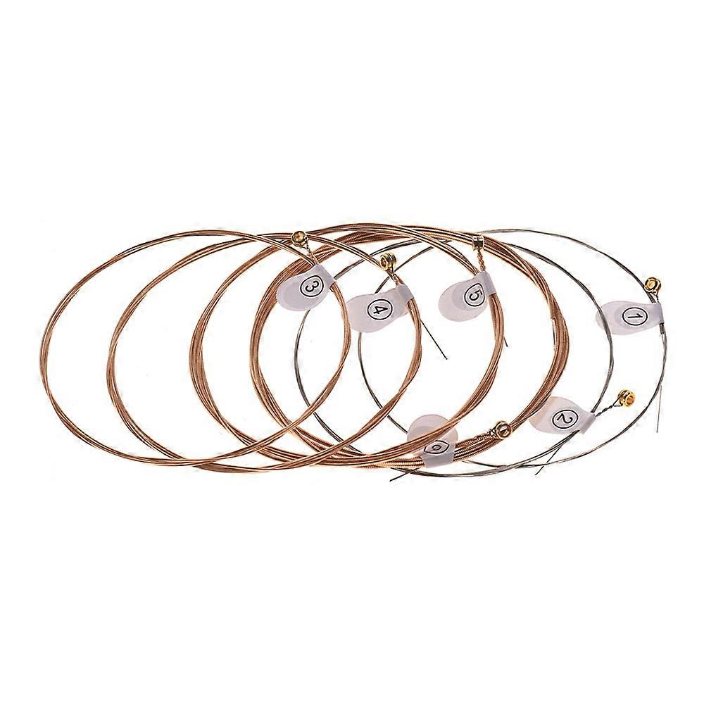 Light Acoustic Guitar Strings 6 Strings Set Phosphor Bronze Wound Corrosion Resistant Hexagon Alloy Wire Durable Musical Instrument