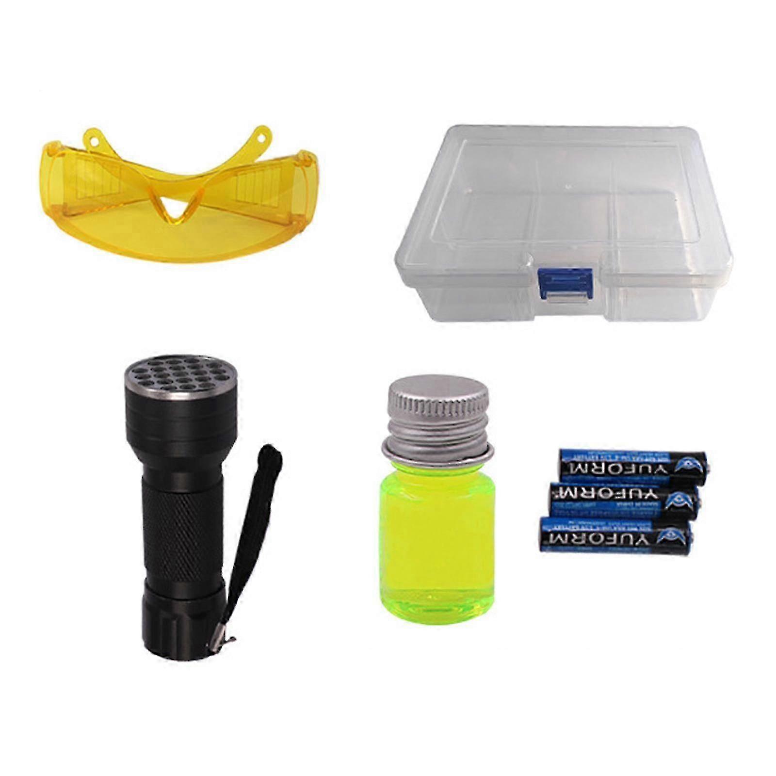 UV Flashlight Kit AC Leak Detector Tool Refrigerant Leak Test Flashlight
