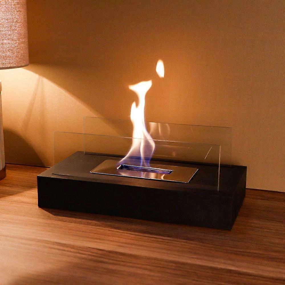 Rectangular Tabletop Fire Pit Bowl Pot 35cmL Bio Ethanol Portable Tabletop Fireplace Clean-Burning Ventless Fireplace for Indoor Outdoor Patio Parties