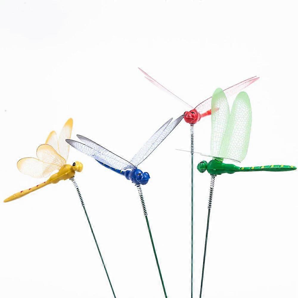Dragonfly Stakes 10Pack 3D Simulation Colorful Garden Yard Decor For Planters And Plants