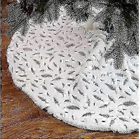 Plush Christmas Tree Skirt,White Christmas Tree Skirt White Snow Christmas Tree Cover Christmas Tree Skirt White Christmas Tree Skirt for Christmas De