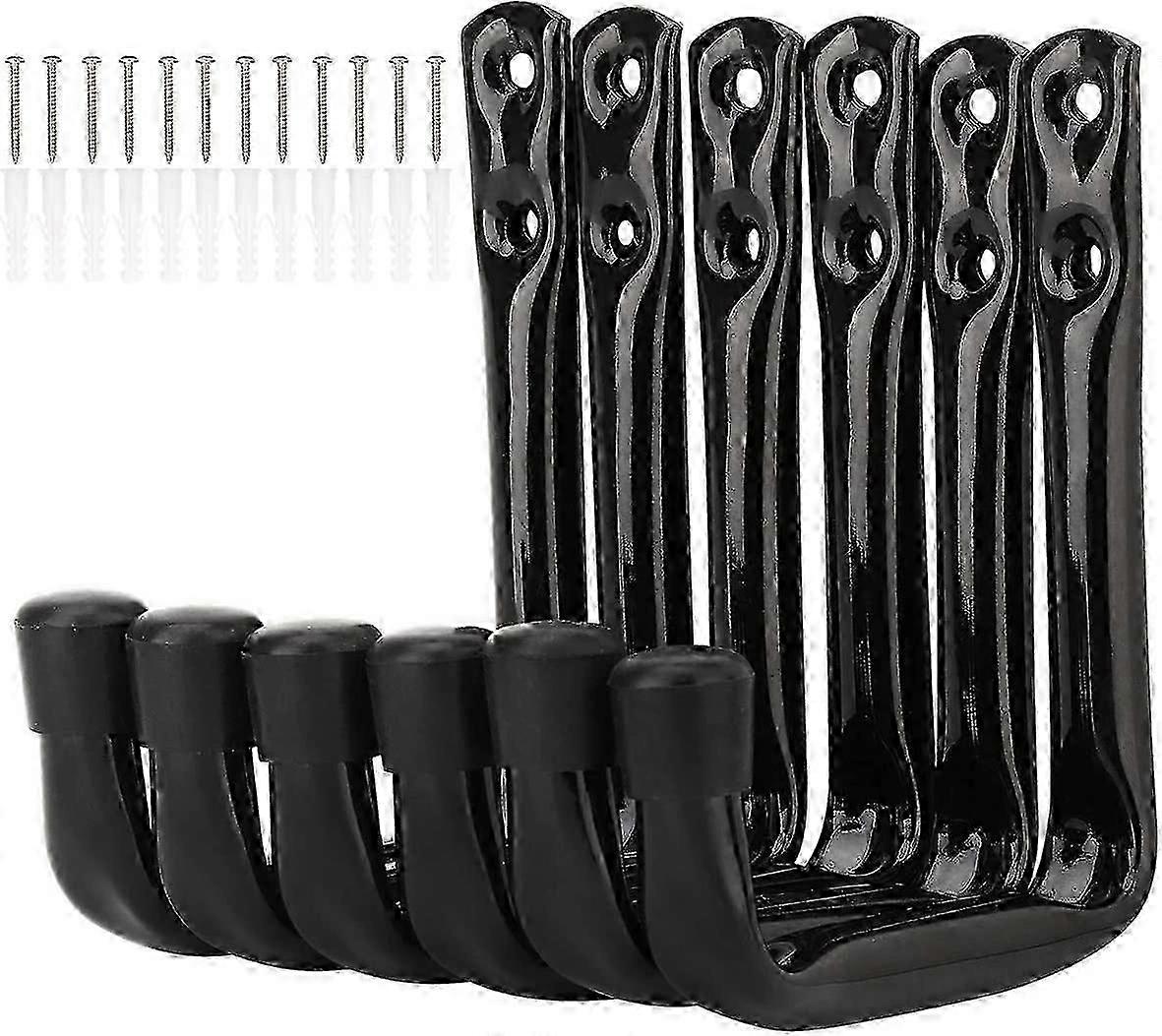 6 Pack Durable J Shape Wall Hooks for Garage Storage (11.5cm x 10cm) Suitable for Various Applications