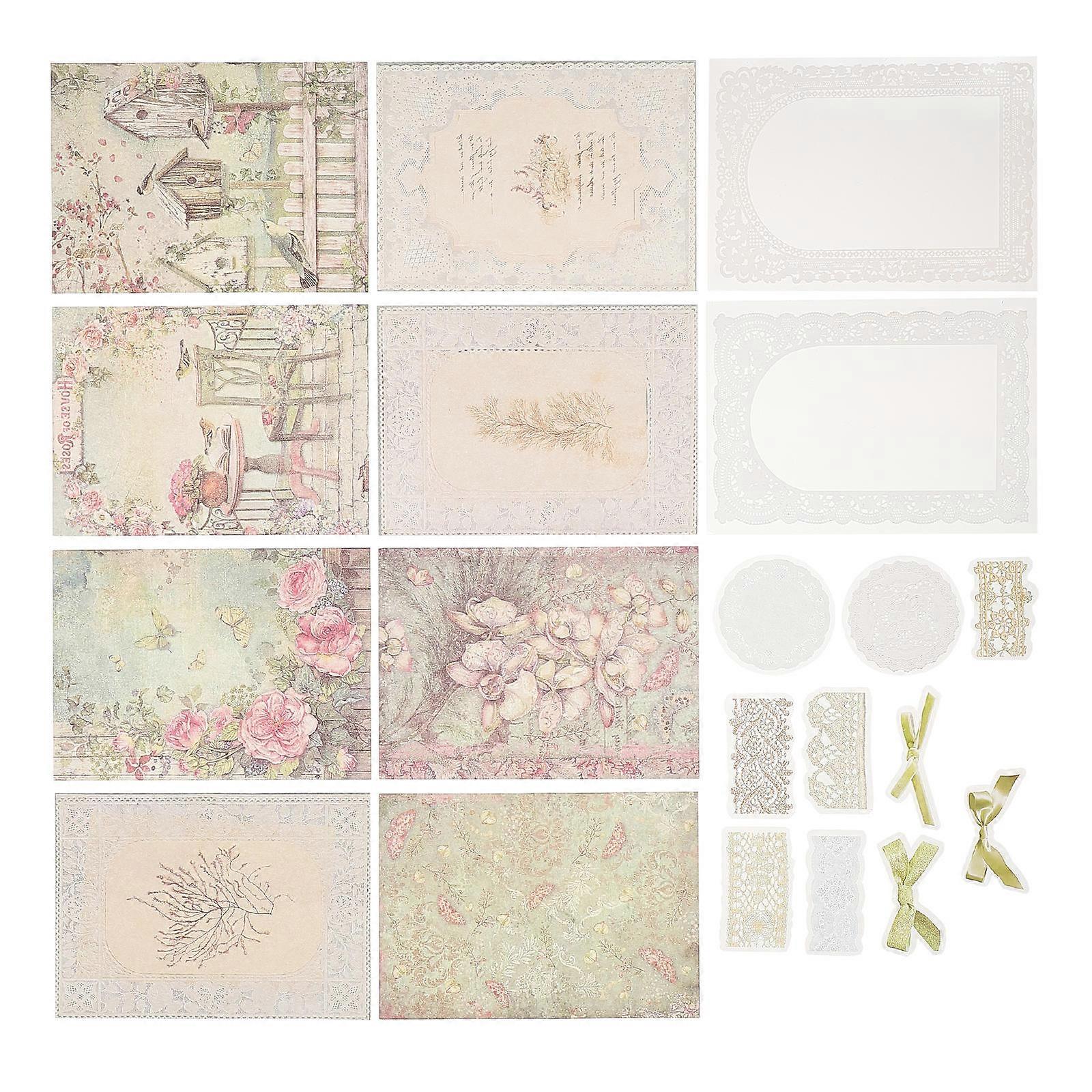 Hand Account Stickers Diy Crafts Background Materials for Scrapbook Decoration Assorted Color Paper and Pet Durable Material 1Set