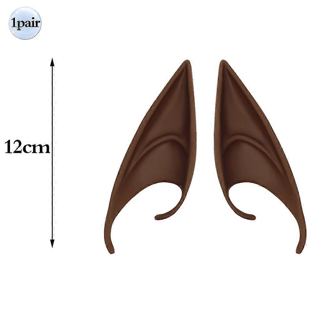1 Pair Long Brown Elf Ears Cosplay Fairy Ears Vampire Dress Up Accessory for Halloween Renaissance Fantasy LARP Masquerade Party