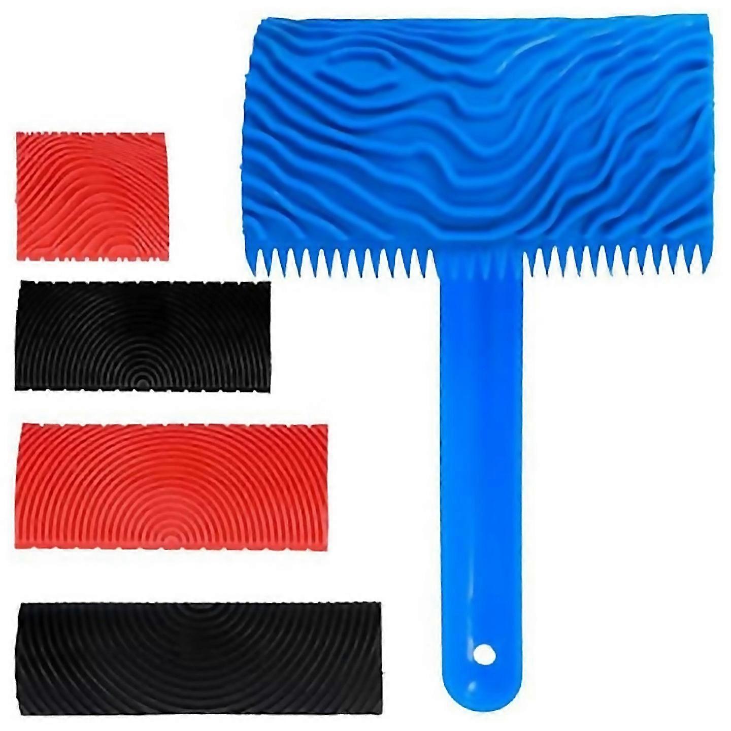 For 5pcs Wood Graining Tool Rubber Wood Grain Roller