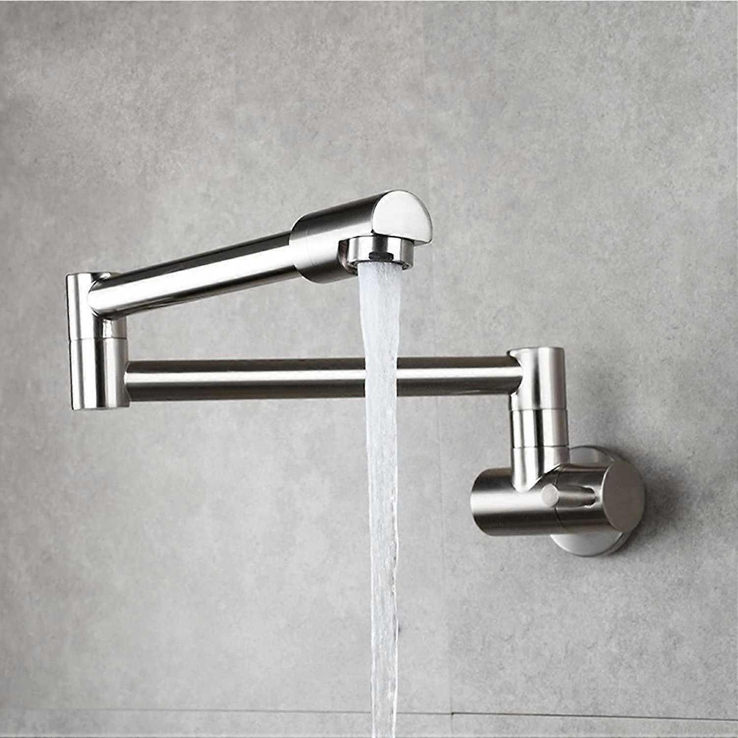 Single Handle Kitchen Faucets Brass Brushed Pot Filler Copper One Hole Wall Mount Folding 360 Degree Swivel Swing Arm
