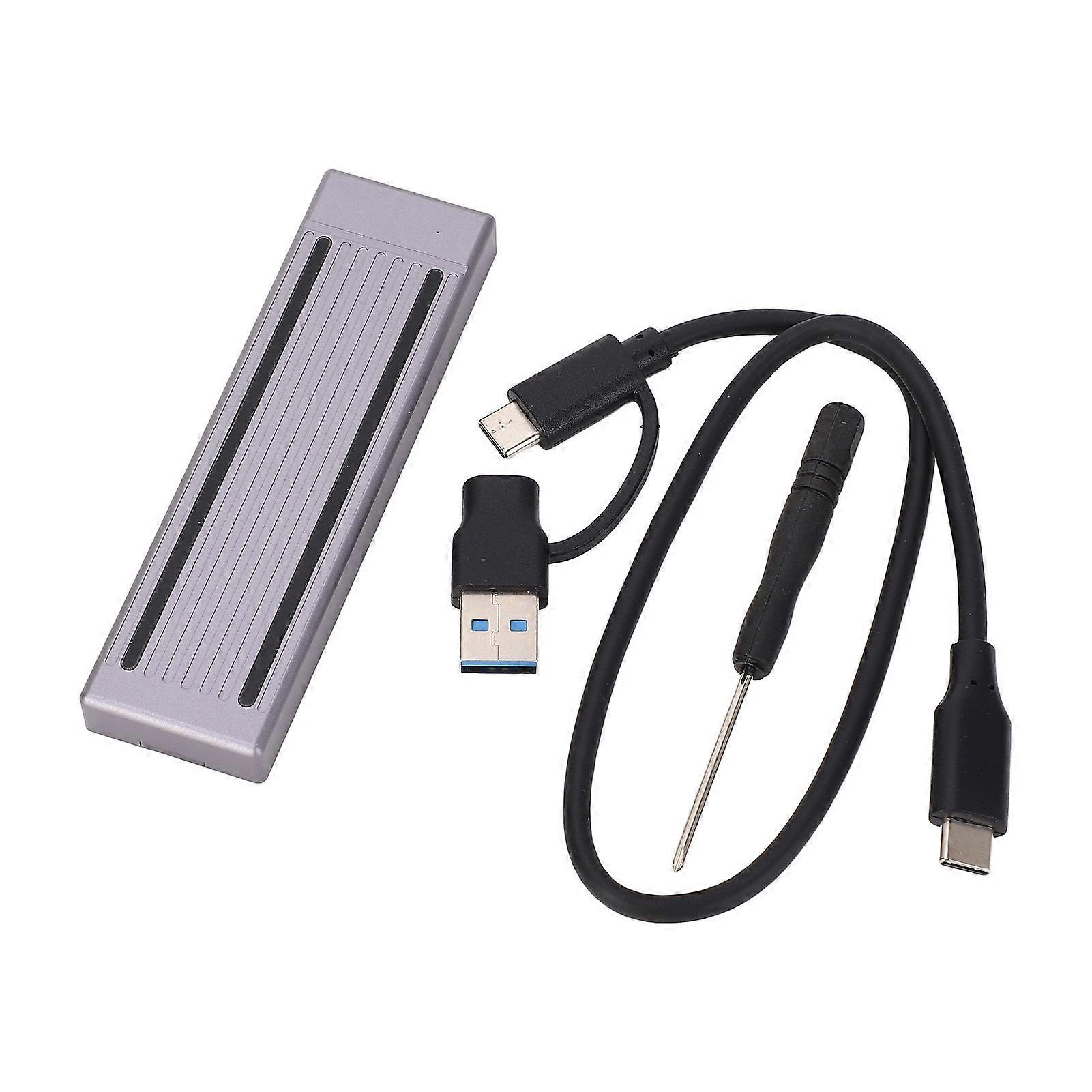 Type C SSD Enclosure Portable 10Gbps USB3.1 Gen2 M.2 NGFF Solid State Drive Enclosure With RGB Lighting for 2230 2242 2260 2280 (Not Inclube Hard Dis