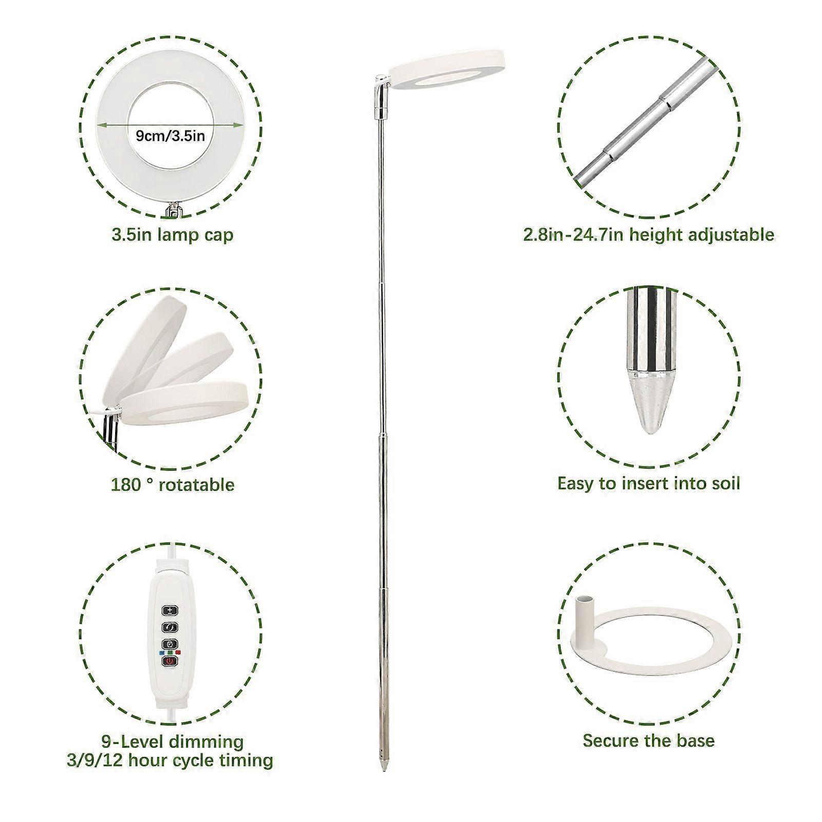 USB Plant Light Angel Ring with Timer Full Spectrum Sunlight Simulating