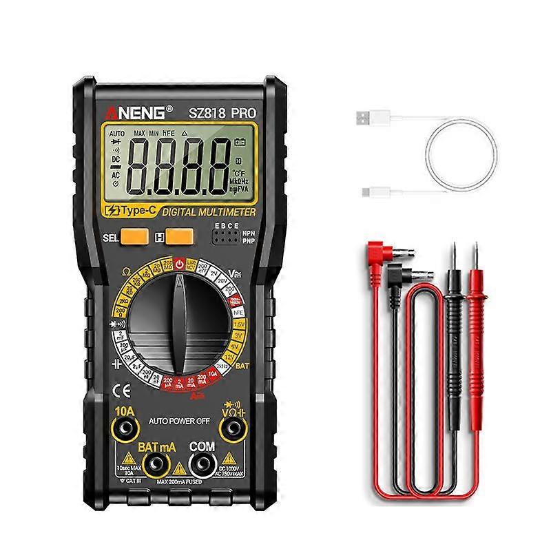 Digital Multimeter with NCV Detection Voltage Tester for AC/DC Current/Voltage, hFE Triode, and Capacitor Test Tool