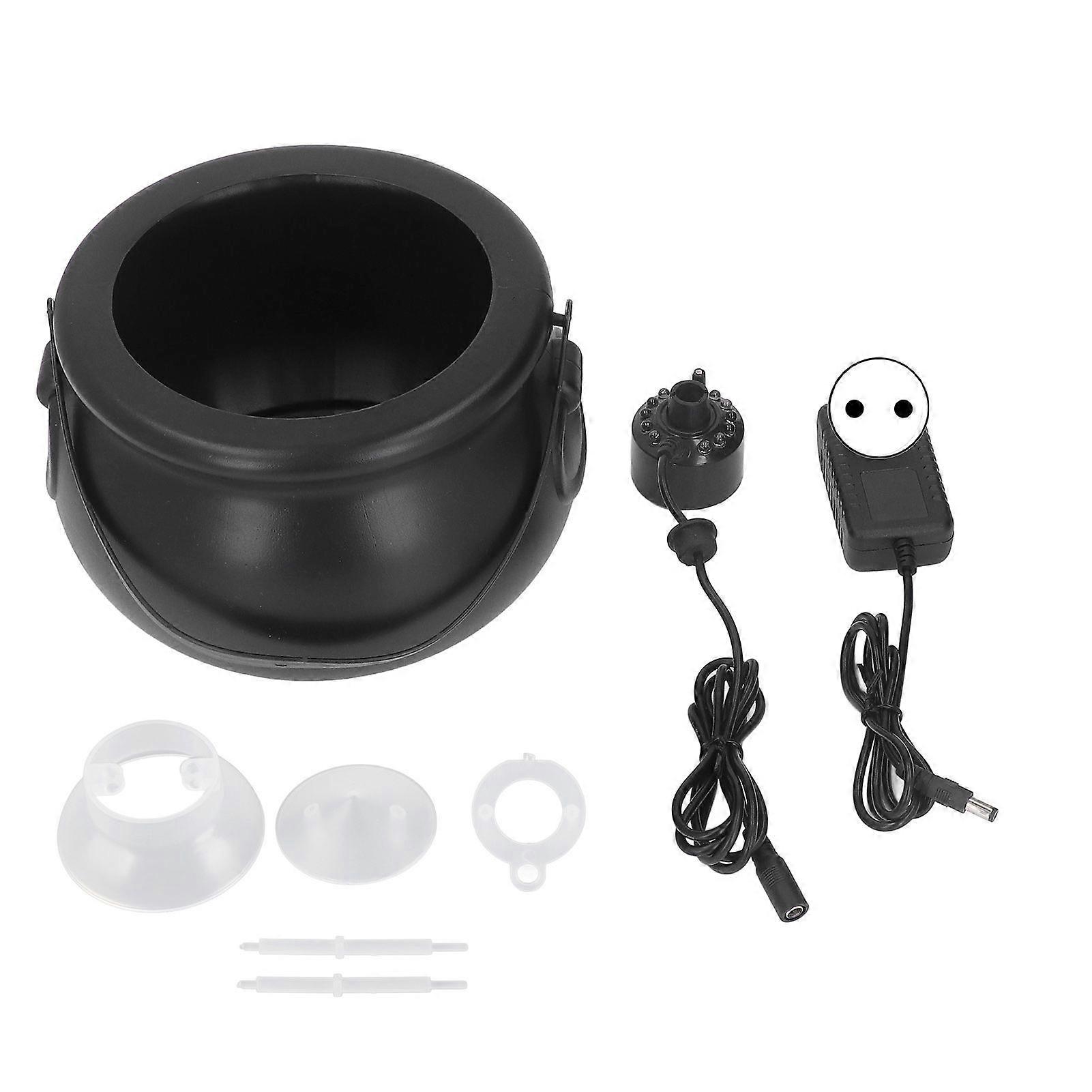 Cauldron Fog Machine Metal Plastic 12 LED Color Changing Spooky Ambience Halloween Mist Maker with Cauldron 100240V EU Plug