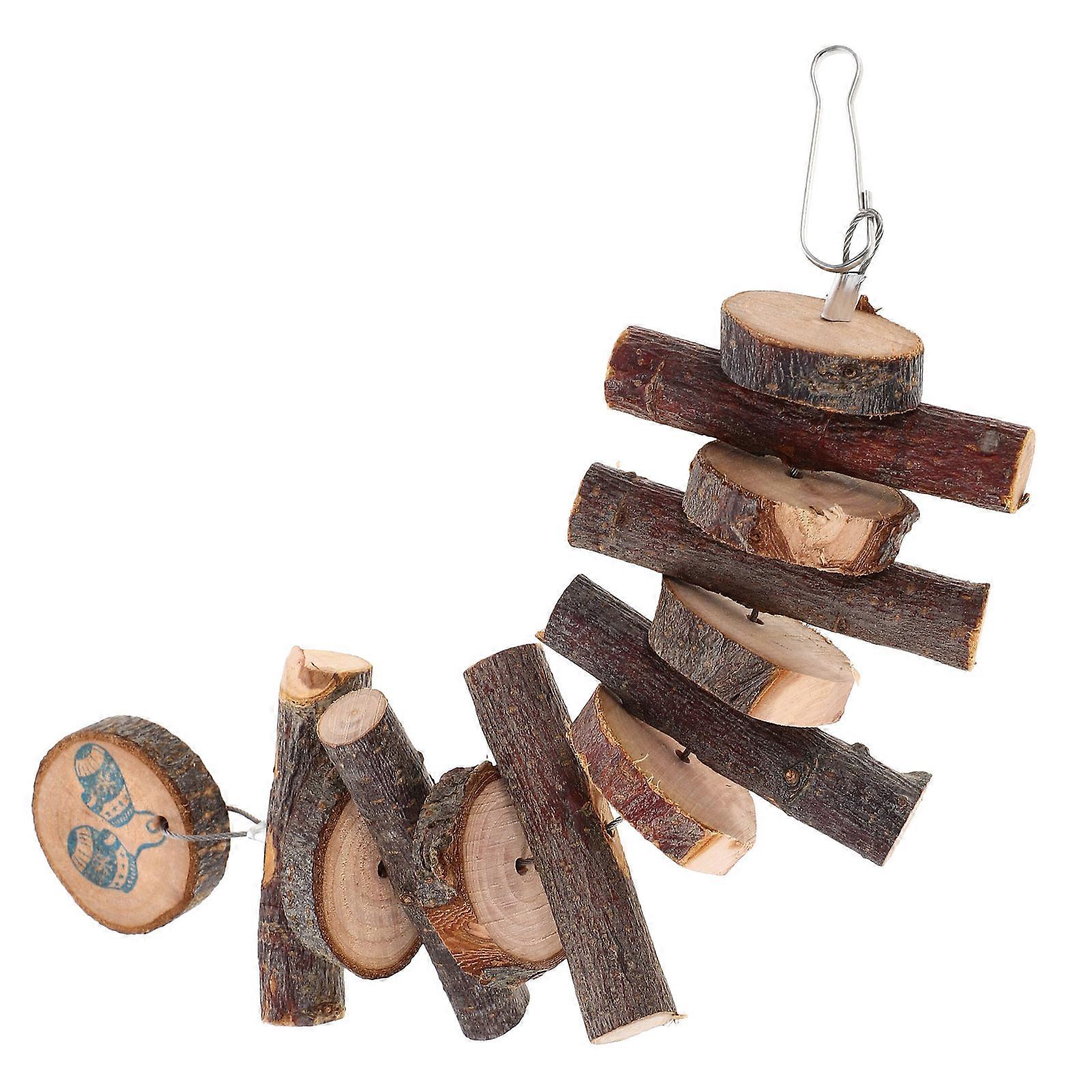 Hanging Pet Chew Toys for Dental Health with 5Pcs Wooden Bunny Chew Toys