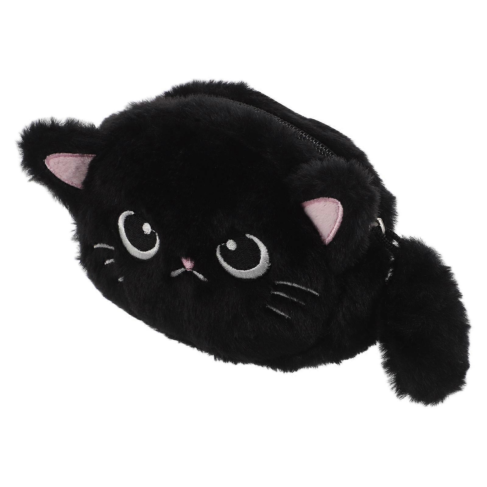 Cute Cat Plush Coin Purse for Storage Use 3Pcs Cartoon Wallet Makeup Bag