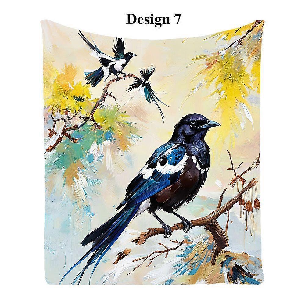 Elegantní Straka Pták Květina Pohodlný Přehoz na pohovku Přehoz Deka Dovolená Dárek k narozeninám DH 248