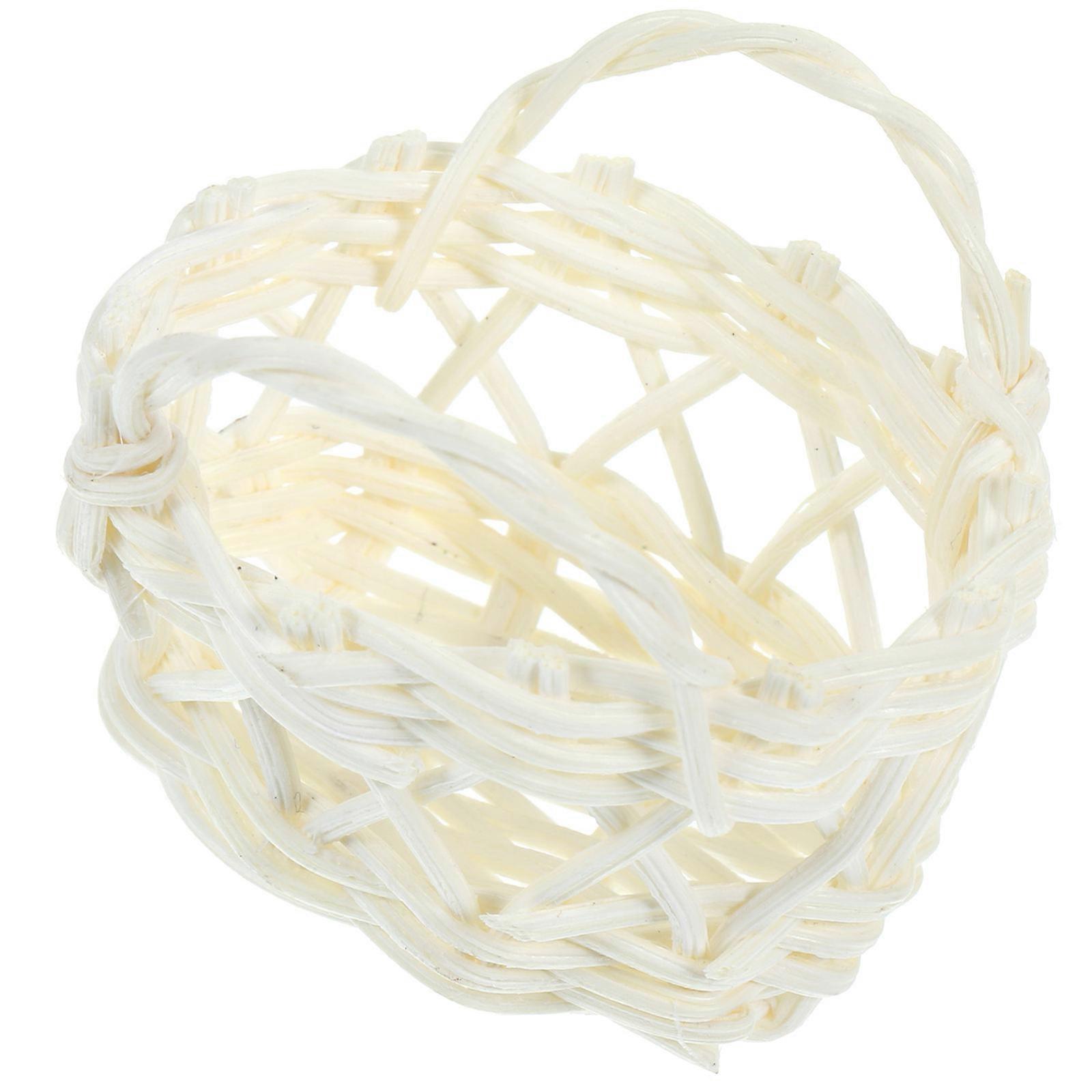 Mini Wooden House Basket Ornament for Kids Use 3Pcs Display Accessory