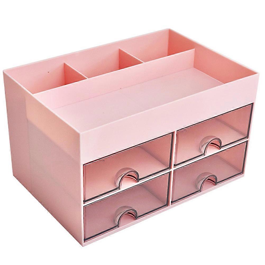 Desk Organizer Storage Case for Storage Use 4Pcs Drawer Style Pink