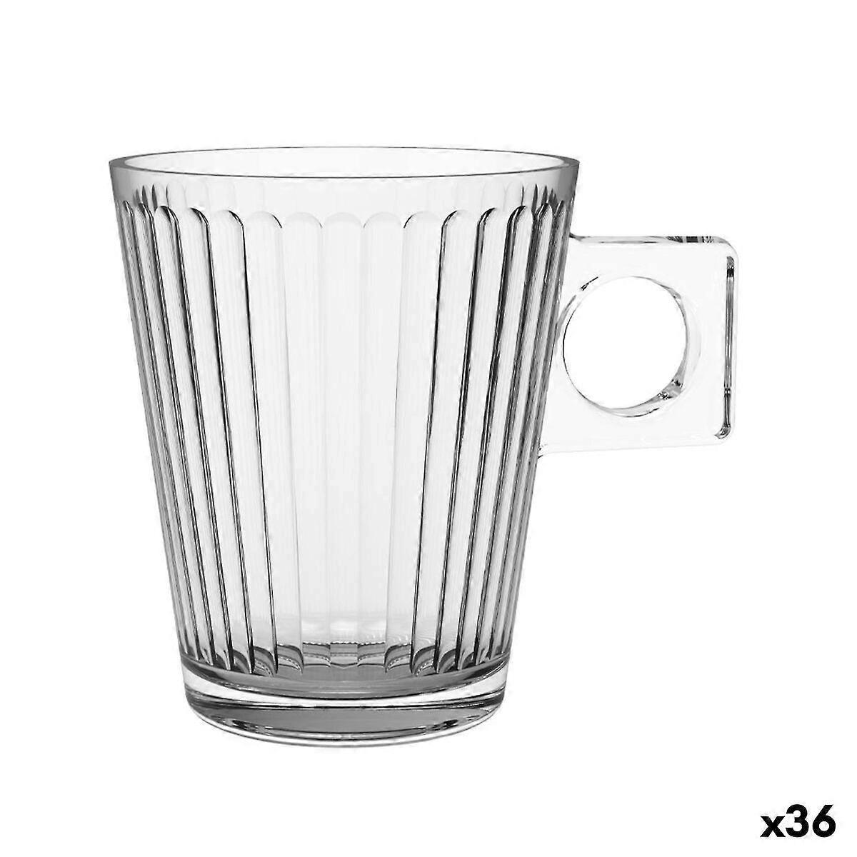 Set of Mugs La Mediterránea Lima lineal 2 Pieces (36 Units)