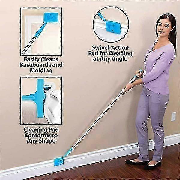 Adjustable Conforming Baseboard Cleaner Tool Long Handle Dust Brush for Home