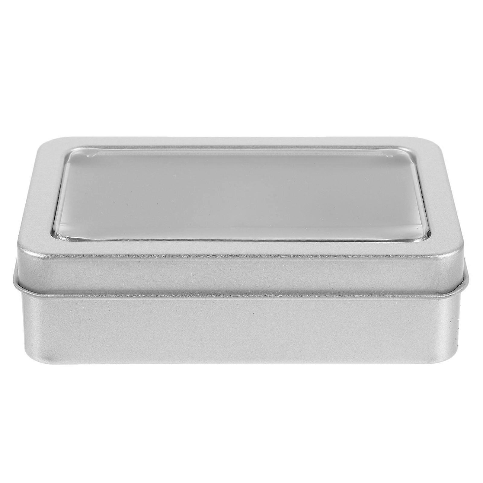 Small Metal Box Rectangular Container Home Use Silver Protection Storage 1Pcs