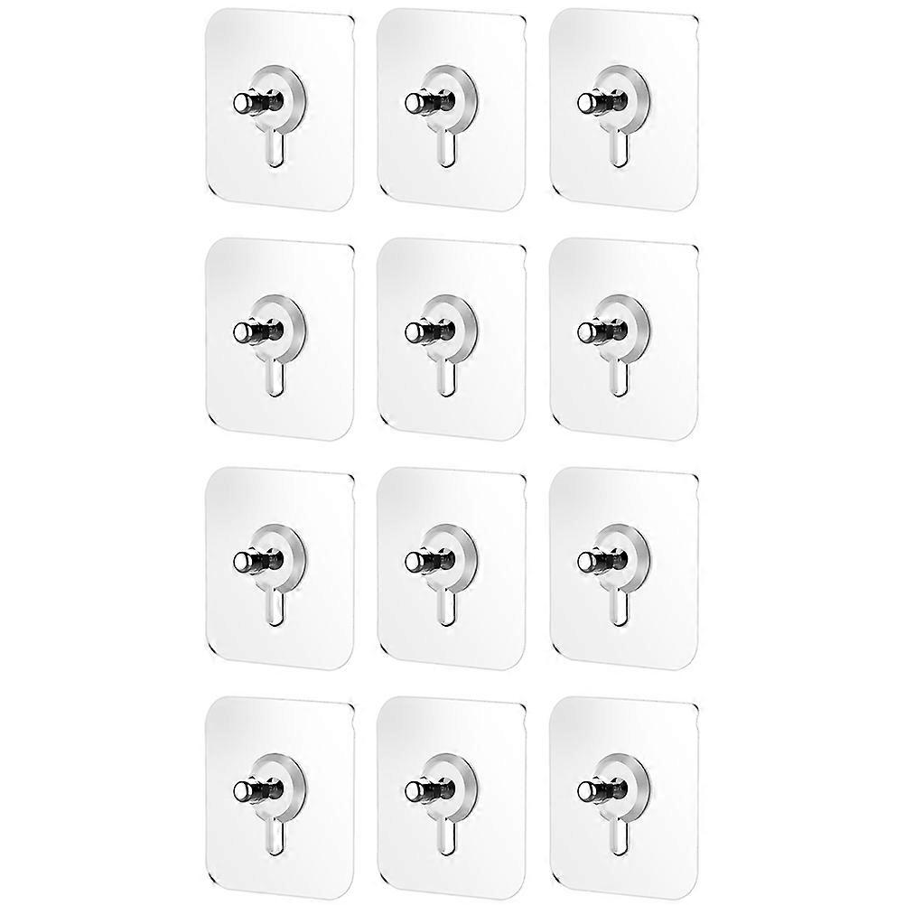 White Acrylic Suction Cups Hook for Wall Hanging 12Pcs Included