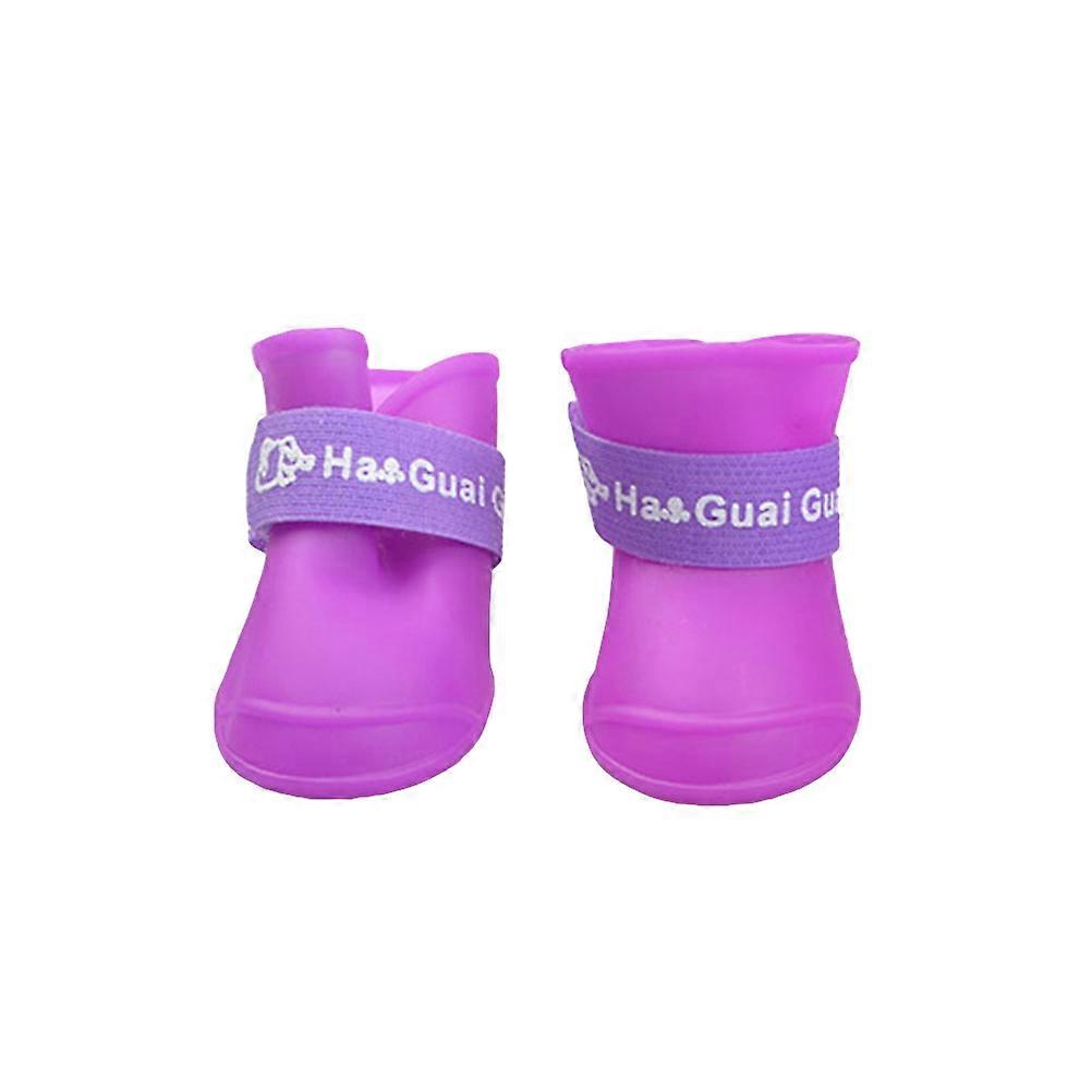 Waterproof Puppy Rain Boots Designed For Pets Suitable For Rainy Weather And Snowy Conditions Size L Purplish Color 1 Set