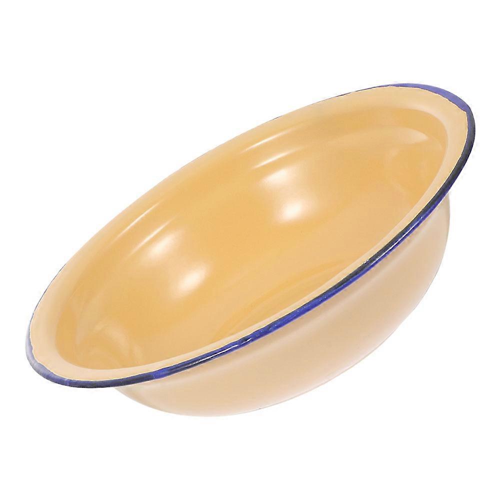 3Pcs Vintage Enamel Basin for Kitchen Use Soup Bowls with Thickened Material
