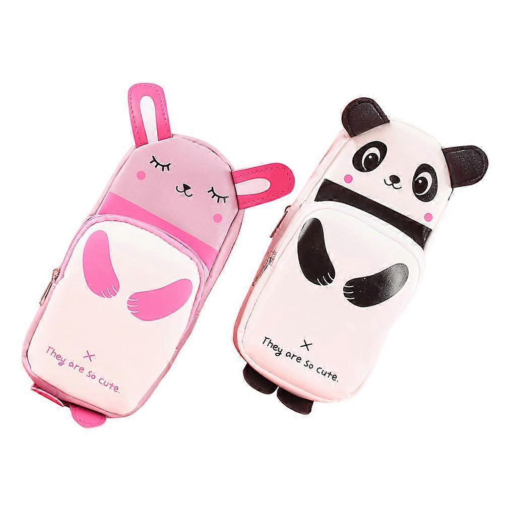 4Pcs Lovely Pencil Case Rabbit Panda Pen Cases for Students Use