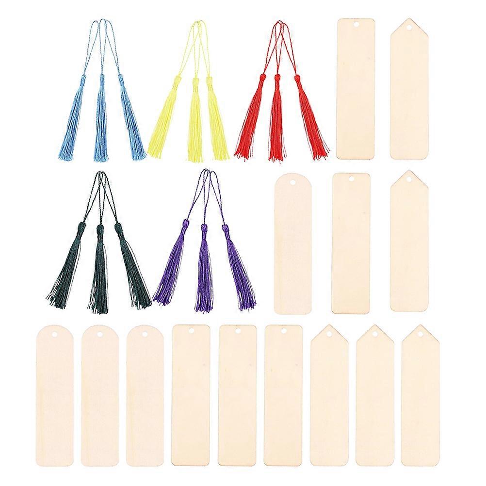 Blank Wooden Bookmark for Reading Use 4Sets of Unpainted DIY Wood Bookmarks