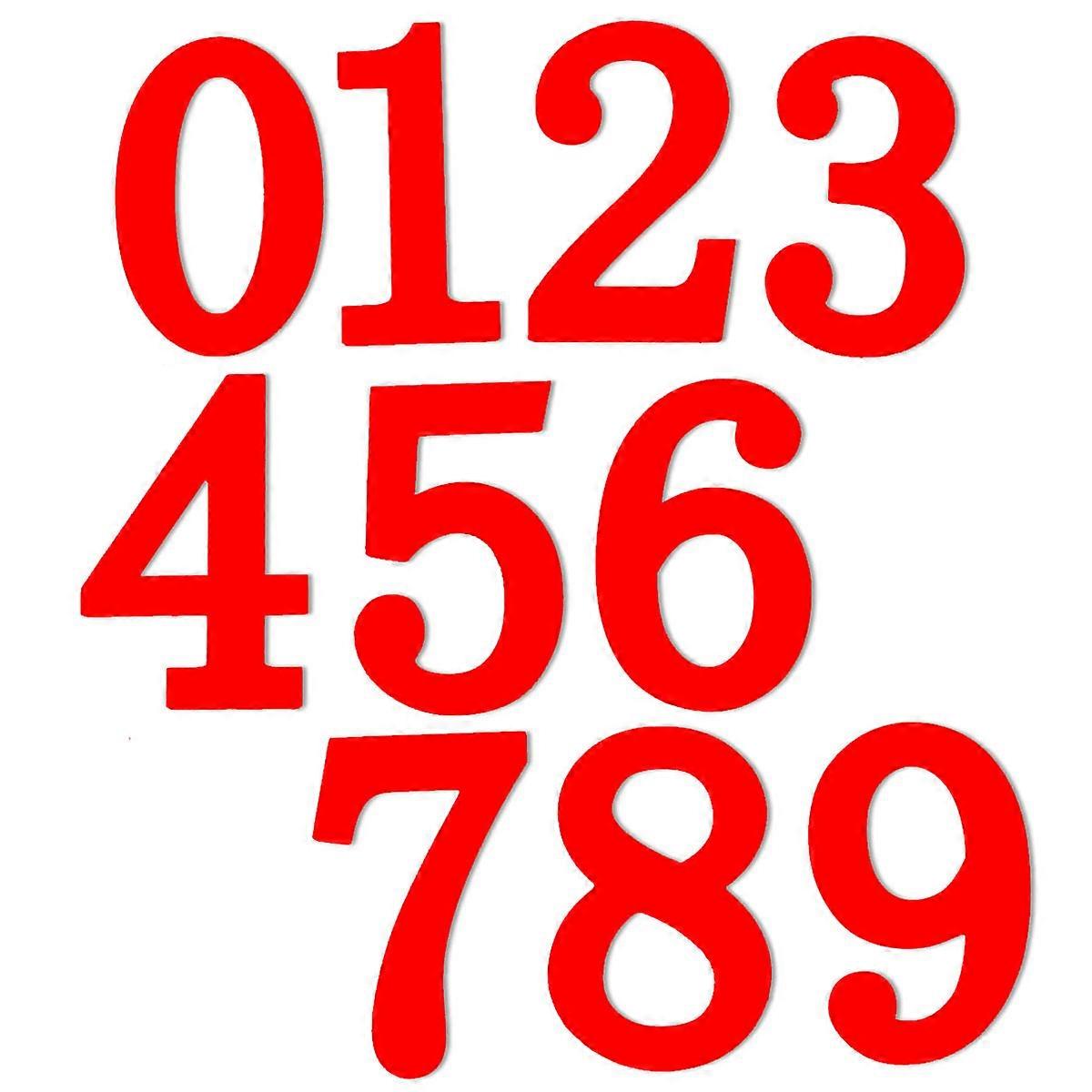 DIY Wooden Number Decorations for Educational Use 4Sets Red Color