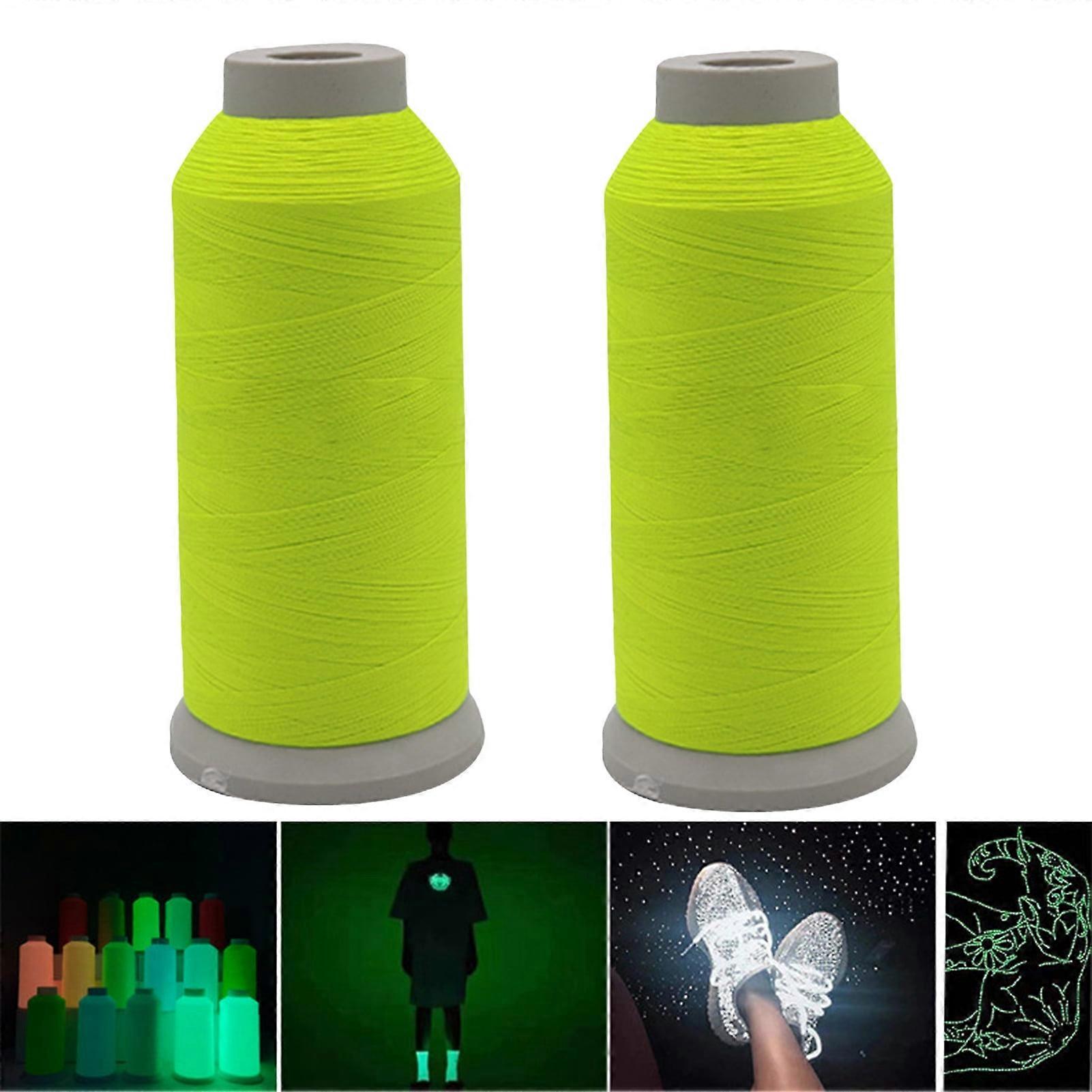 Bobasndm 2 Roll Luminous Yarn for Knitting, Glow in The Dark Yarn, Soft Anti-fade Solid Color Yarn, DIY Thin Luminous Yarn, Home Supplies