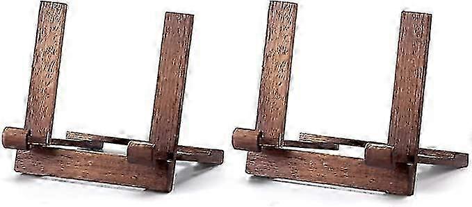 2 Pack Wooden Display Shelf Board Rack Easel Photo Frame Stand For Card Picture Photo Decoration-2025