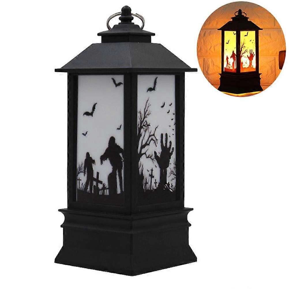 Black Flameless Tealight Candle Lights Ghost Hand Pattern for Party Decoration 3Pcs