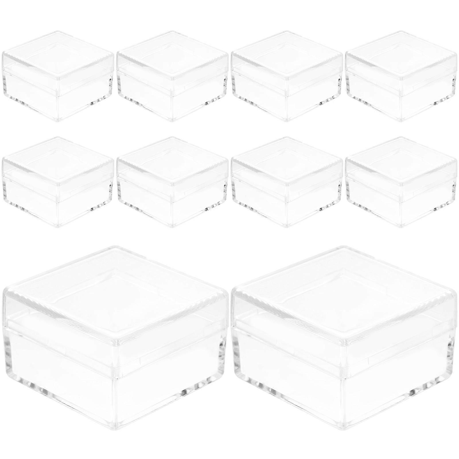 Square Storage Containers Clear Box for Display and Storage 1.6×1.6×0.9in 10Pcs