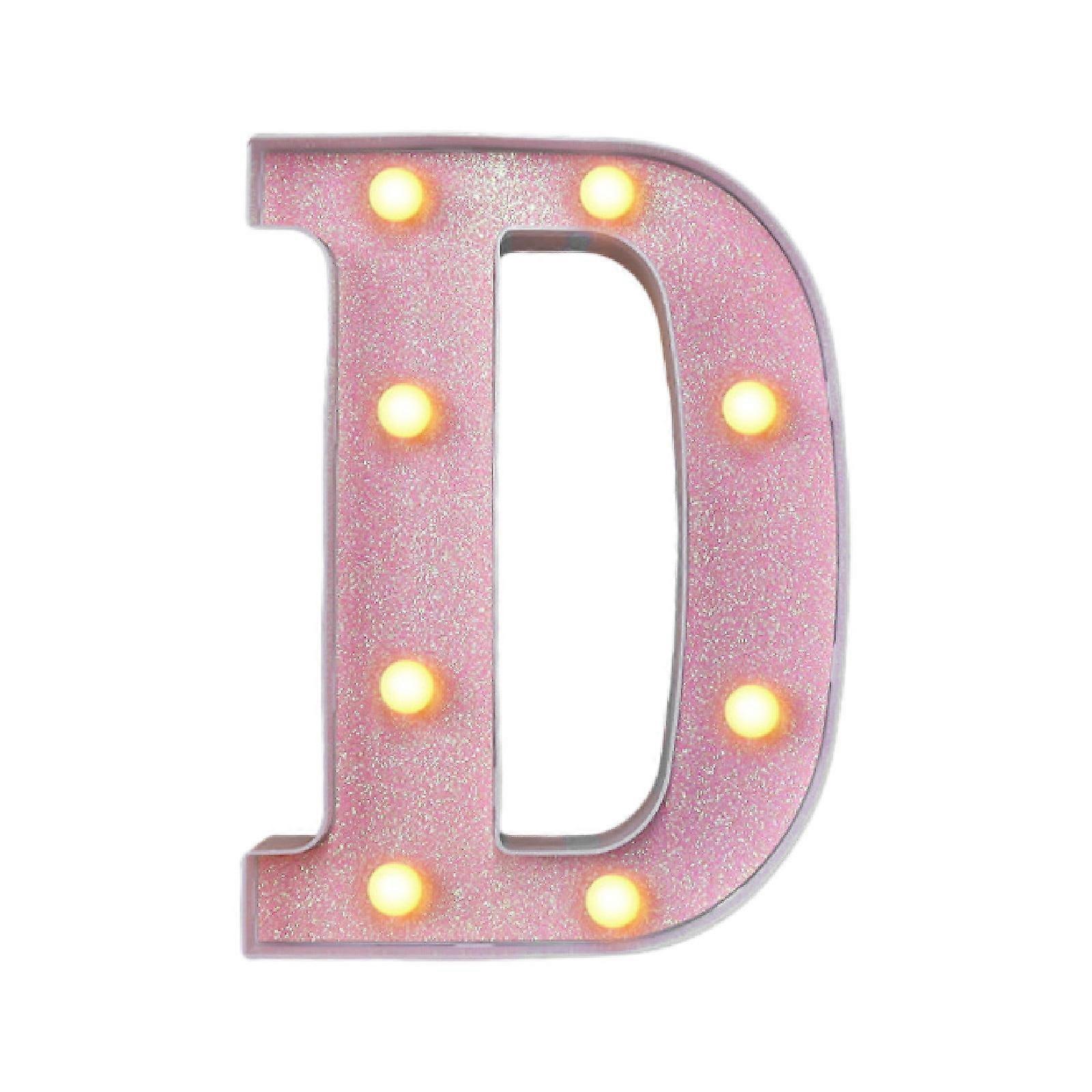 Led Light Up Letters,Marquee LED Letter Lights 26 Alphabet,Battery Powered Glitter Letters With Lights For Party,Table,Wall Decor,D/6.4"